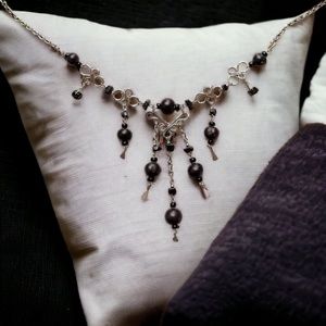 Artisan Onyx Necklace Black Boho Peruvian Silver